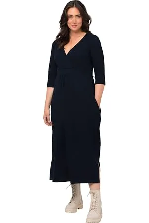 Ulla Popken Jerseykleid Vestito, Marine, 60-62 Donna