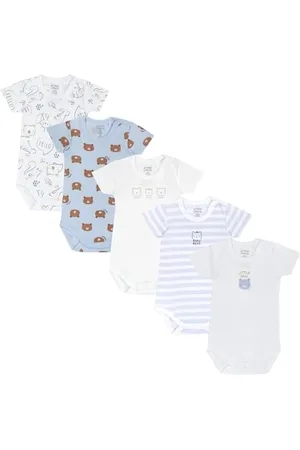 chicco Body Neonato e Neonata, Set di 5 Body a Maniche Corte 100% Cotone, Unisex Bambino e Bambina 0-24 Mesi, Designed in Italy