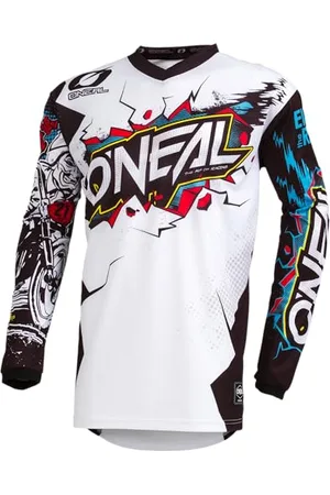 Oneal | Maglia da Motocross a Manica Lunga | Bambini | MX MTB Mountainbike Enduro | Protezione Gomito Cucita, Collo a V, Materiale Traspirante | Element Youth Jersey Villain | | Taglia S