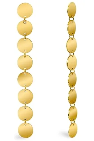 SINGULARU Orecchini Mirror 8 Suns - Orecchini lunghi in acciaio inossidabile placcato oro 18Kt - Orecchini a perno - Placcati oro 18Kt - Chiusura a pressione - Gioielli da donna