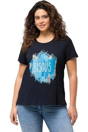 Ulla Popken T-Shirt con Stampa Frontale tonalità, Classic 829290, , 56/58 IT Donna