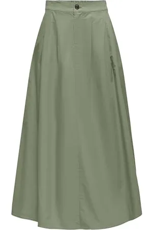 ONLY Long Pleat Skirt Pnt Onlzora HW-Gonna a Maniche Lunghe, Verde Olio, XL Donna