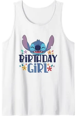 Disney Lilo & Stitch Birthday Girl Smile Stitch Floral Logo Canotta
