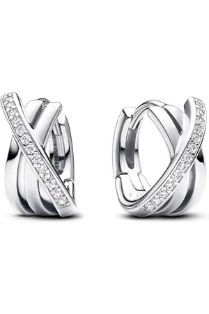 PANDORA Orecchini a cerchio con pavé 293150C01