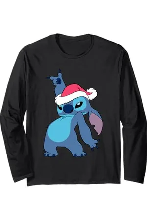Disney Lilo & Stitch Christmas Santa Hat Stitch Portrait Maglia a Manica