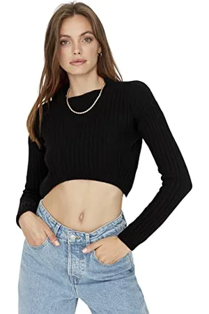Trendyol Girocollo Pianura Regolare Maglione Maglia di Tuta, , L Donna