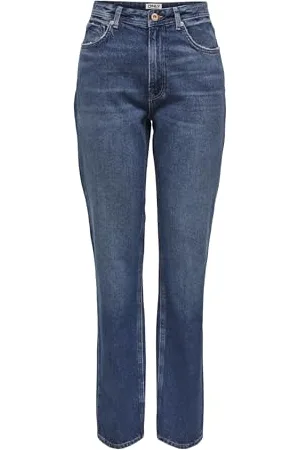 ONLY Onljaci MW Straight DNM Cro209 Noos Jeans, , 30W x 32L Donna
