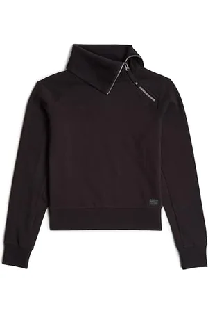 G-Star Donna Asymmetric Zip Snug Sweater, (dk black D25303-D704-6484), XL