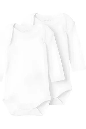 NAME IT Nbnbody 2p Ls Solid White Noos Body, Unisex - Adulto, , 9 mesi
