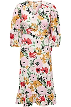 ONLY Onlolivia-Abito Longuette a 3/4 Vestito Midi, , XL Donna