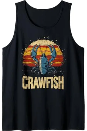 The Cajun & The Crawfish Vintage gamberi retrò tramonto fresco cajun gambero festival Canotta