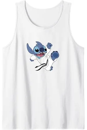 Disney Lilo & Stitch Karate Kick Black Belt Cute Logo Canotta