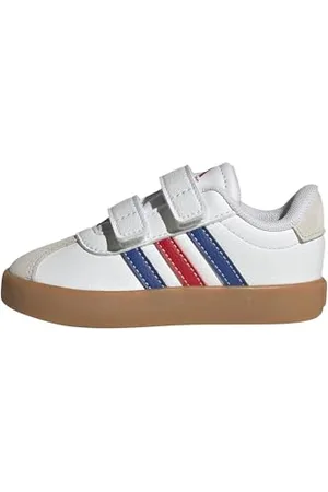 adidas VL Court 3.0 Shoes Infants, Scarpe Unisex-Bimbi 0-24, Ftwr White/Team Royal Blue/Better Scarlet, 26 EU