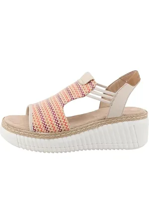 TOM TAILOR 9590240002, Sandali con Zeppa Donna, Rosa/Multicolore, 39 EU