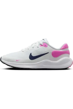 Nike Revolution 7, Sneaker Uomo, White/Midnight Navy-Playful Pink, 33.5 EU