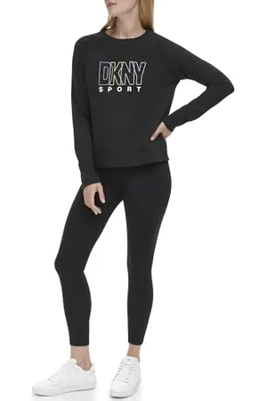 DKNY Felpa con Logo Multi Outline Maglia di Tuta, , L Donna
