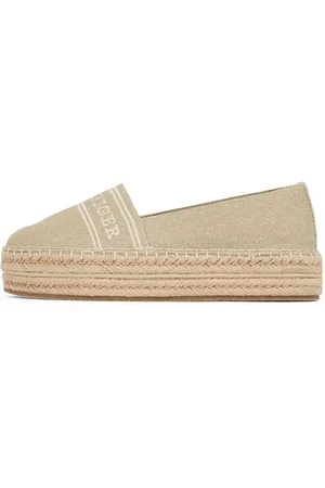 Tommy Hilfiger Donna Espadrillas Denim Platform con Plateau, Beige (Horseradish), 38 EU