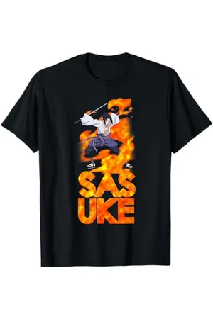 Naruto Shippuden Sasuke Tipo di Fiamma Impilata Maglietta