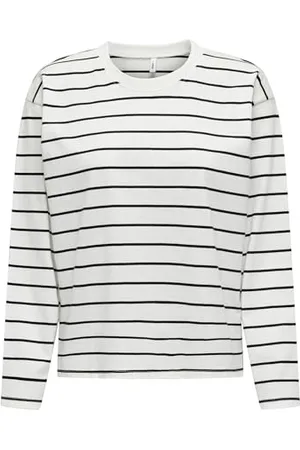 ONLY Onllaura L/S Boxy Stripe Top Jrs Maglietta a Maniche Lunghe, , XXL Donna