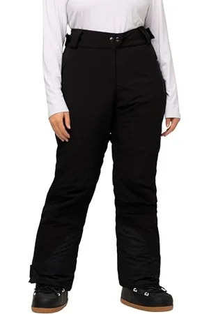 Ulla Popken Pantaloni Funzionali da Sci, Impermeabili, Tinta Unita, , 52 Donna