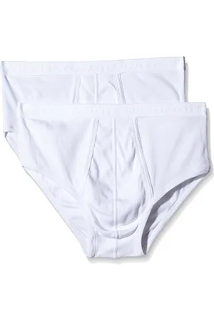 ATHENA Cotone Bio Slip a Vita Alta Aperto Pantaloni, (Blanc), XL (Pacco da 2) Uomo