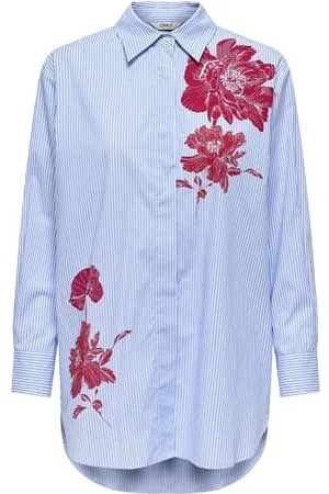 ONLY Long Shirt Wvn Onllaura Life LS-Maglietta a Maniche Lunghe, , S Donna