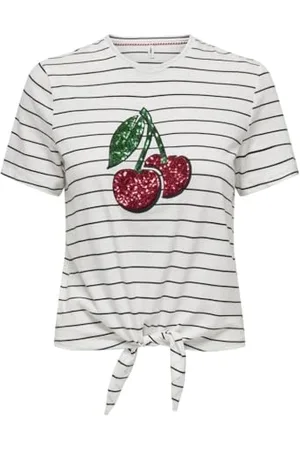 ONLY Onlkita S/S Fruit Knot Top Box Jrs T-Shirt, , M Donna