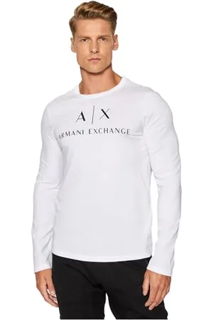 Armani Exchange A| x Long Sleeve Logo Crewneck T-Shirt, , XL Uomo