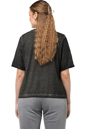 Ulla Popken Maglietta con Coulisse e Cuore in Lurex, Classic 830325 T-Shirt, , 48/50 IT Donna