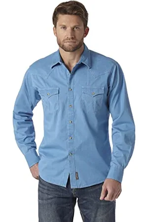 Wrangler Retro Two Pocket Long Sleeve Snap Shirt Camicia, , M Uomo