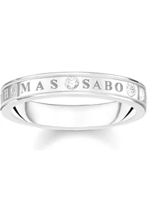 Thomas Sabo Anello da donna in argento Sterling 925 con pietre bianche TR2253-051-14, 10, metallo prezioso