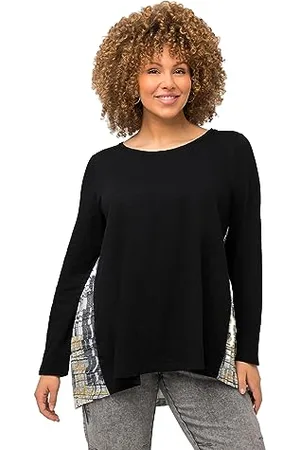 Ulla Popken Shirt mit Plissee einsatz, T-Shirt