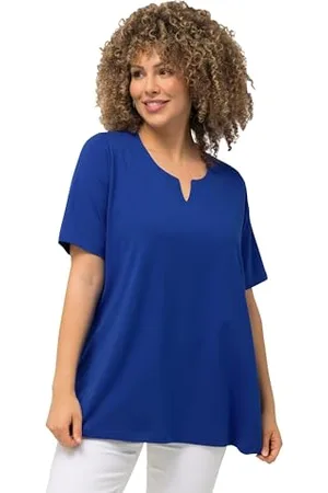 Ulla Popken T-Shirt, Ligne A, col Tunique, Manches Mi-Longues, , 58-60 Donna