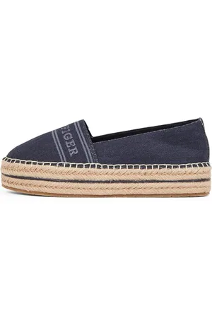 Tommy Hilfiger Donna Espadrillas Denim Platform con Plateau, Blu (Space Blue), 38 EU