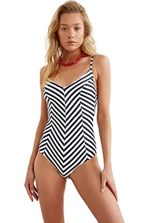 Trendyol Women Striped Knit Swimsuit Nuoto, , 0 Donna