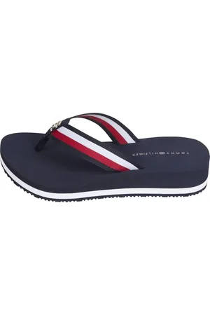 Tommy Hilfiger Donna Infradito Sandali Wedge, Blu (Space Blue), 41