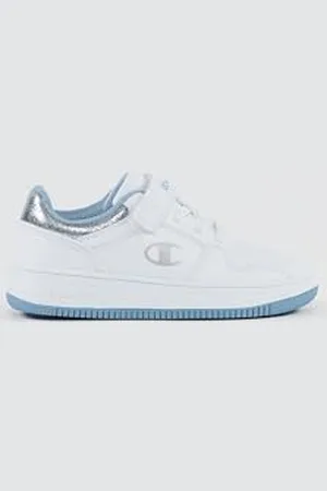 Champion RD18 Foil G PS Low Sneakers, Bianco/Blu Chiaro (WW017), EU31 Bambine e Ragazze-FW24