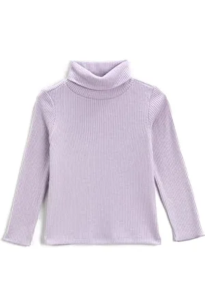 Koton Basic Turtle Neck T-Shirt Ribbed Soft Textured, T-Shirt Ragazze, (353)