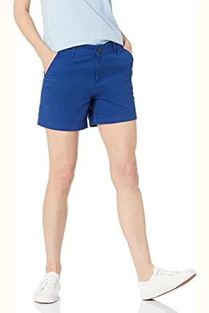 Amazon Pantaloncini Kaki con Cucitura Interna da 13 cm a Vita Medio Alta (Disponibili in vestibilità Dritta e Curvy) Donna, , 50