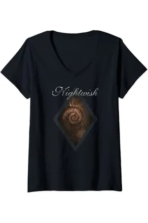 Nightwish Donna Endless Forms Most Beautiful (copertina album + logo) Maglietta con Collo a V