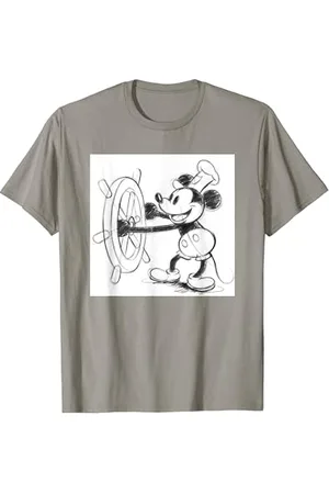 Disney Mickey Mouse Steamboat Sketch Maglietta