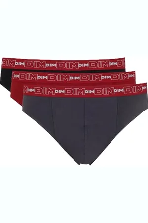 Dim Slip in Cotone Elasticizzato Traspirante Uomo x3, Grigio Piombo/Rosso Chill/Nero, XXL