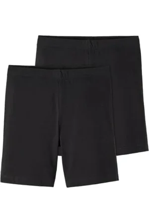 NAME IT Nkfvivian 2P Solid Short Legging Noos, Pantaloncini Bambine e ragazze, (Black), 110-116