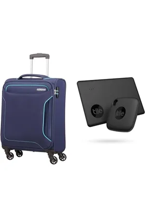American Tourister Holiday Heat - Spinner Hand Luggage, 55 cm, 38 L, Blue (Navy) & Tile Bluetooth Item Finder Set