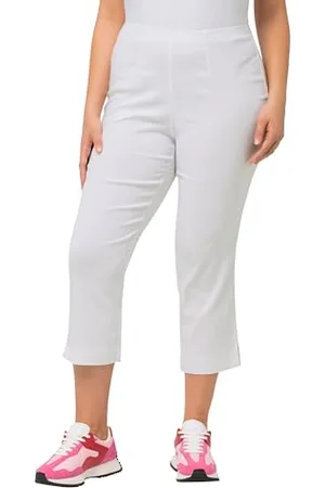 Ulla Popken Bengalinhose, Wadenlang, Elastikbund, Stretch Pantaloni Bengalin, Lunghezza al Polpaccio, , 47W / 32L Donna