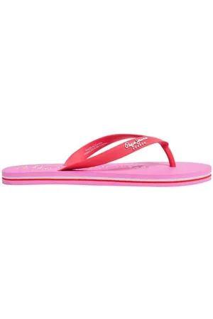 Pepe Jeans Bay Beach Brand W, Ciabatte infradito Donna, Rosso (rosso lavato), 37 EU