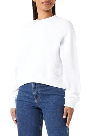 Replay Felpa in cotone da donna, bianca (White 001), XL