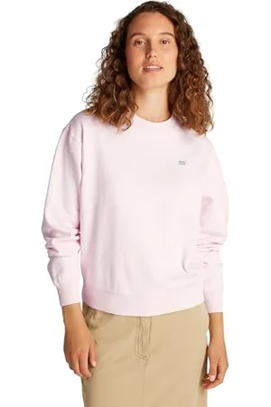 Tommy Hilfiger Donna Felpa Contrast Flag Regular Fit, Rosa (Light ), XS