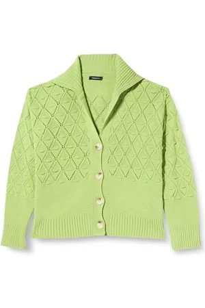 Trendyol Cardigan da Donna Traforato Maniche Lunghe Taglie Forti Maglione
