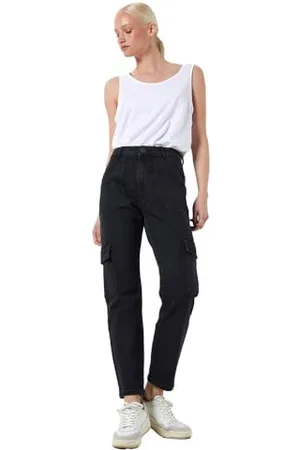 Noisy May Nmmoni HW Utility Cargo Ank Az329bl Noos Jeans, , 30W x 32L Donna